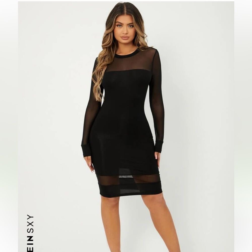 SHEIN Bodycon Mesh Sheer Bodycon Dress Sz Small